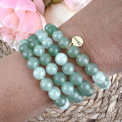 Bracelet BASIC Aventurine Verte Rose Gold Hokee Minéraux