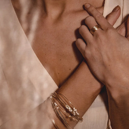 Jonc Semainier SEVEN Nacre Gold Hokee Minéraux