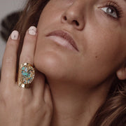 Détail de la pierre turquoise de la bague APHRODITE – Hokee Minéraux