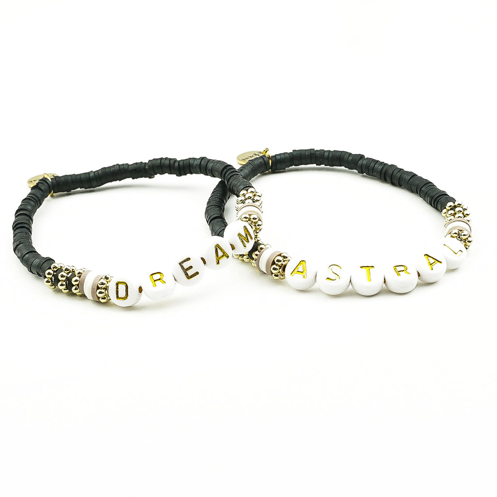 Bracelet mantra ASTRAL Noir  - À personnaliser