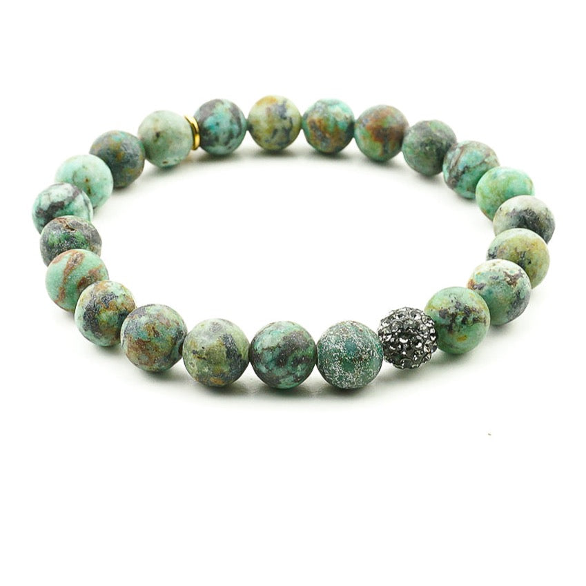 Bracelet CANOPÉE turquoise africaine Noir