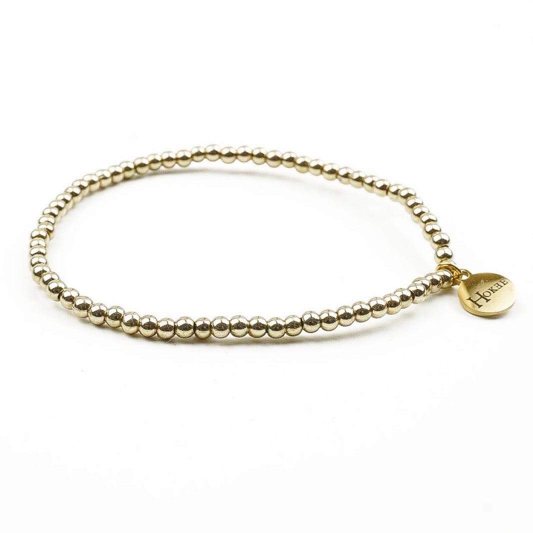 Bracelet EMMA en hématite 3 mm avec finition dorée – Hokee Minéraux