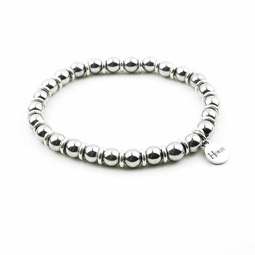 Bracelet ICE en hématite naturelle avec perles de 6 mm