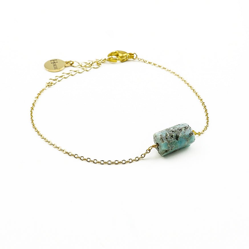 Bracelet TIAMA Howlite Bleue Gold Hokee Minéraux