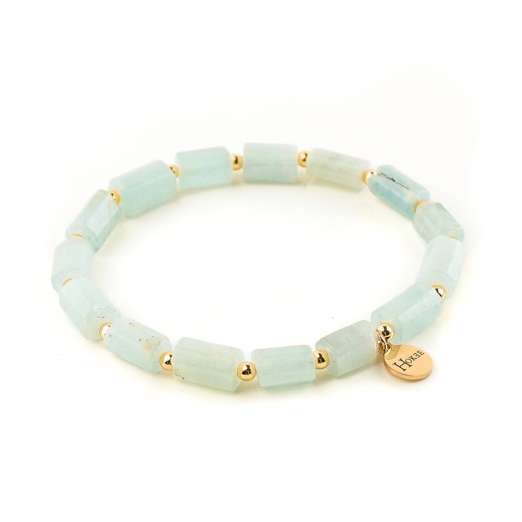 Bracelet SUMER Aigue-Marine Gold Hokee Minéraux