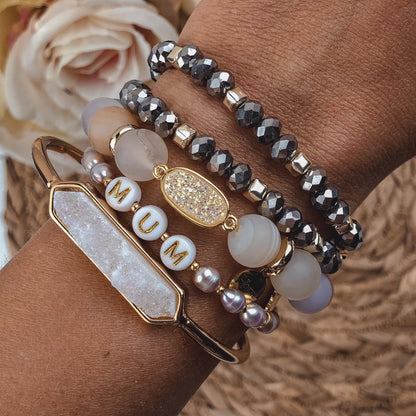 Jonc AURORA Blanc Hokee Minéraux