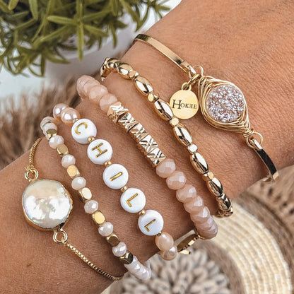 Bracelet LOLA Nacre Gold Hokee Minéraux