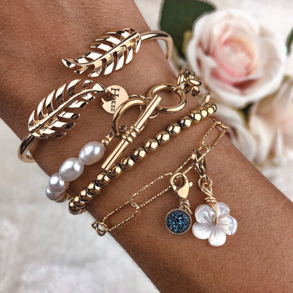 Bracelet EMMA 4MM Gold Hokee Minéraux