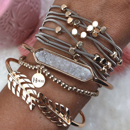 Jonc AURORA Blanc Hokee Minéraux