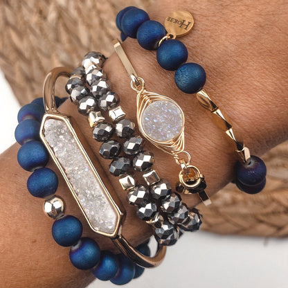 Jonc AURORA Blanc Hokee Minéraux