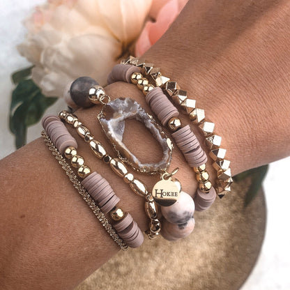 Bracelet AURA TAUPE Hokee Minéraux