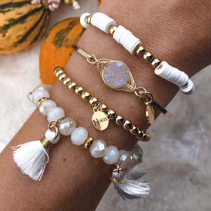 Jonc LORELEEN Blanc Hokee Minéraux