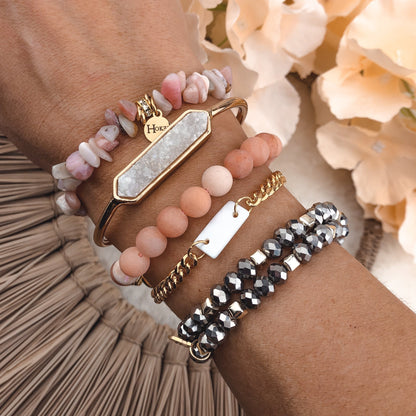 Jonc AURORA Blanc Hokee Minéraux