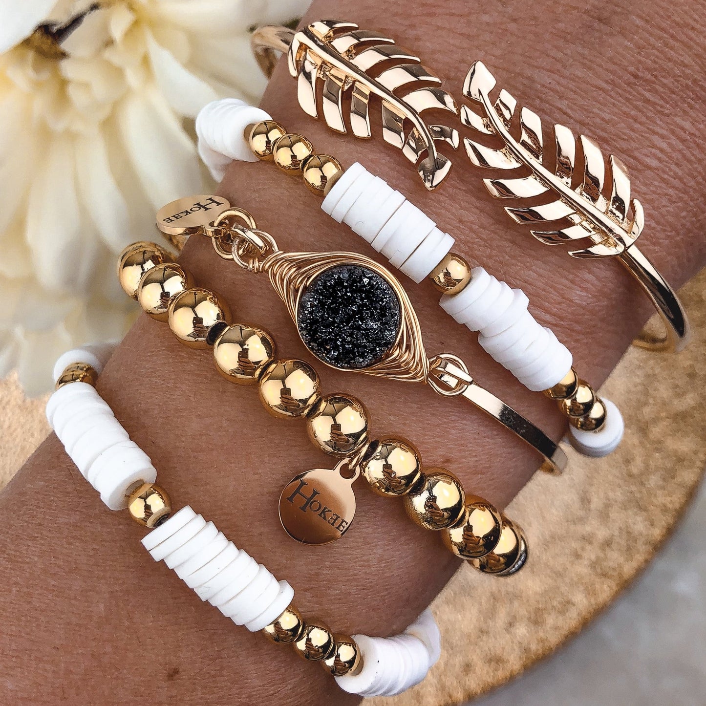 Jonc LORELEEN Noir Hokee Minéraux