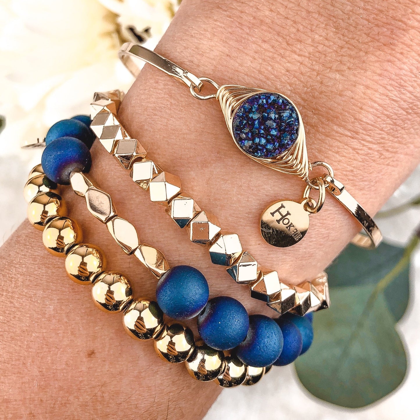 Jonc LORELEEN Bleu Hokee Minéraux