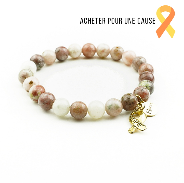 Bracelet HOPE en quartz rutilé naturel avec finition dorée