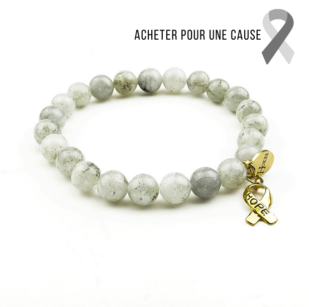 Bracelet HOPE en labradorite naturelle 8 mm avec finition dorée – Hokee Minéraux