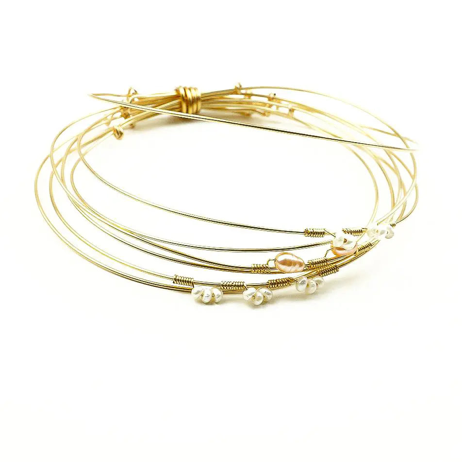 Jonc Semainier SEVEN Nacre Gold Hokee Minéraux